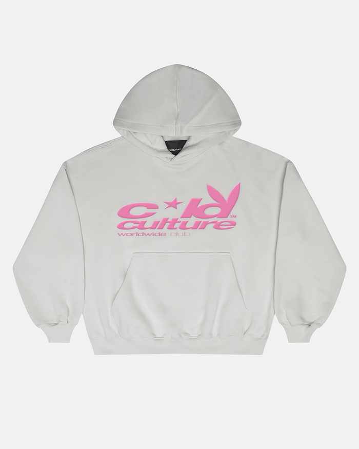 TEASE ME HOODIE GREY - grey graphic print hoodie, front view - Cold Culture