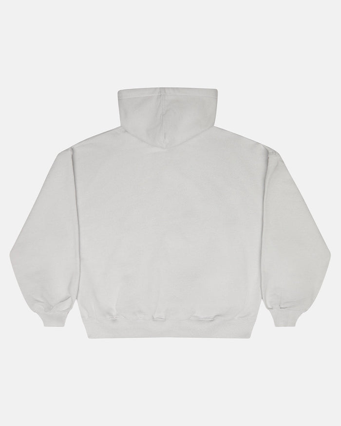 TEASE ME HOODIE GREY - grey graphic print hoodie, back view - Cold Culture