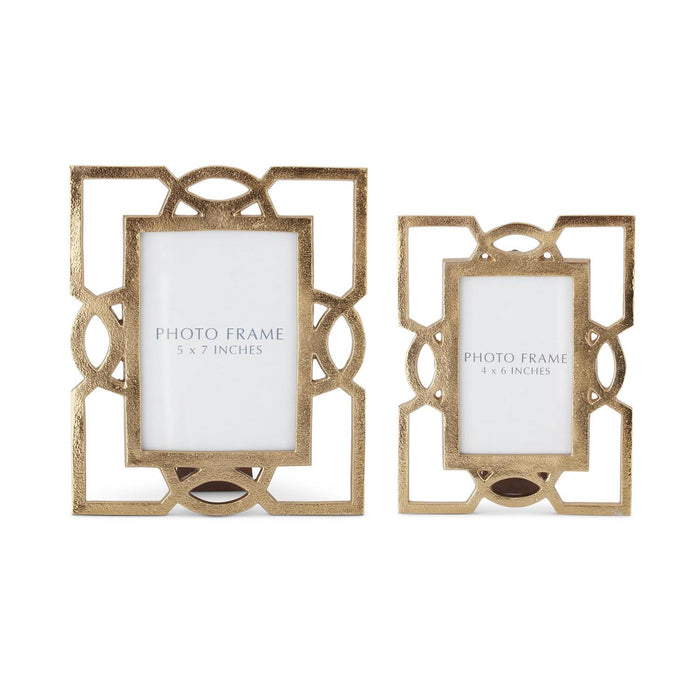 Textured Gold Metal Cutout Photo Frames