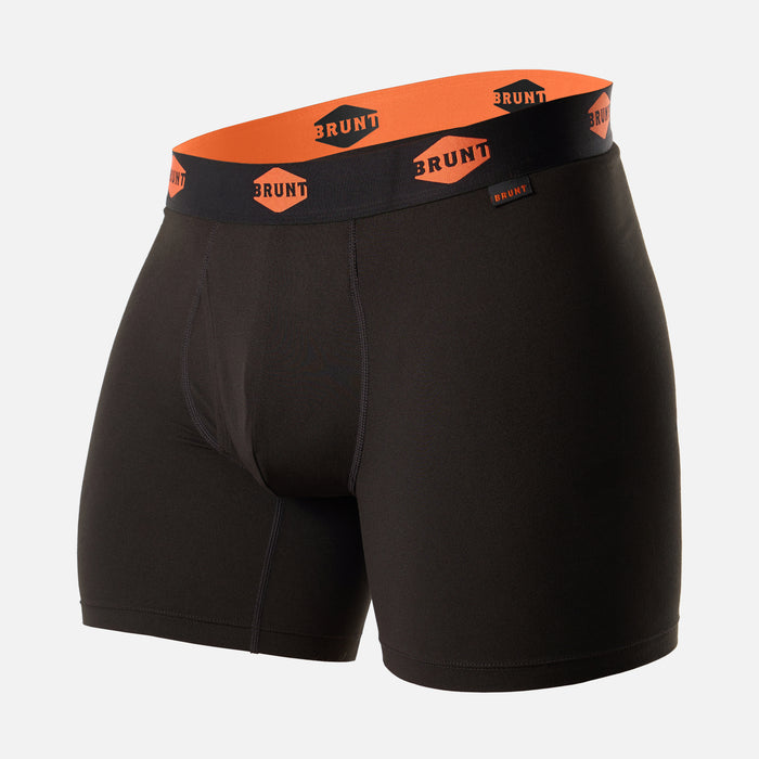 Front of the 6 inch BRUNT comfort boxer in black * 1