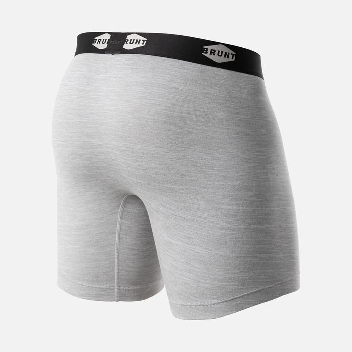 45 degree angle of comfort tech boxer 9 inch in heather grey back * 0