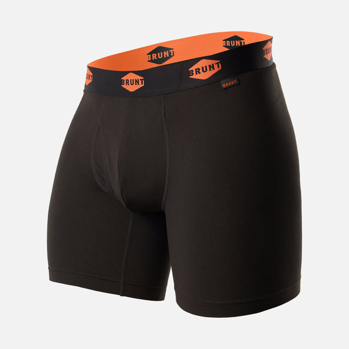 45 degree angle of comfort tech boxer 9 inch in black front * 0