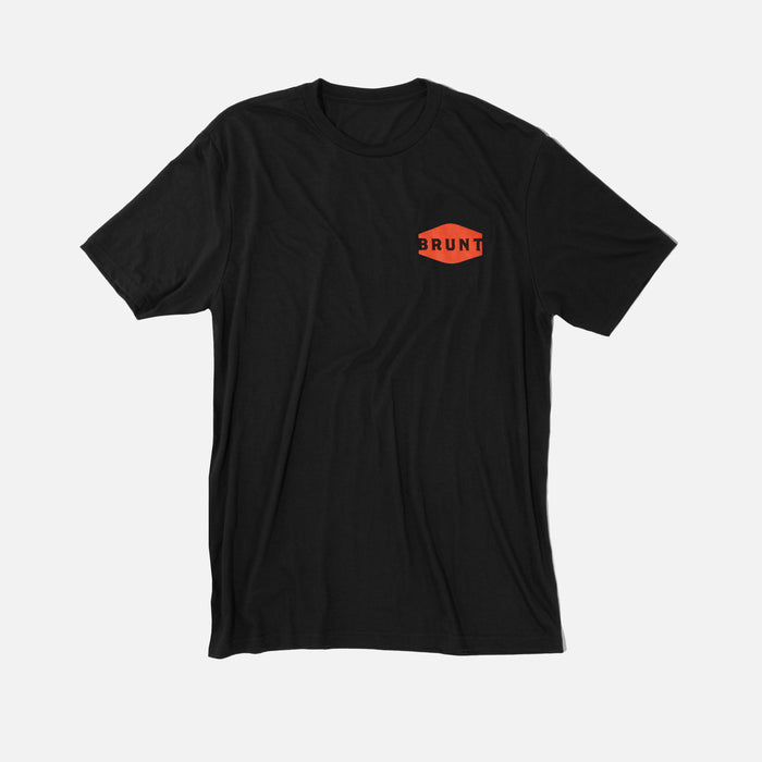 Front of the BRUNT high quality t-shirt in black