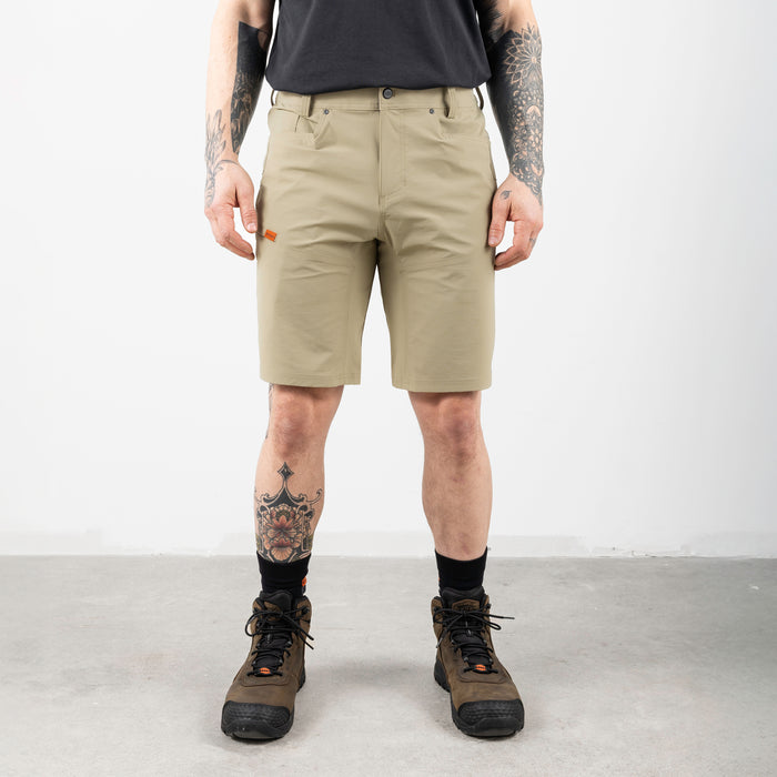 BRUNT 11 inch lightweight breathable costello work shorts in khaki