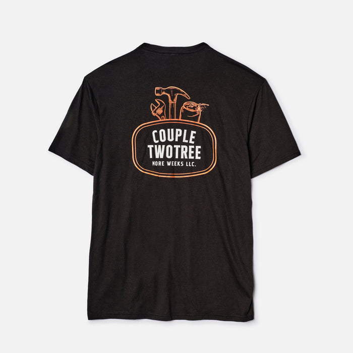 View 1 back of the BRUNT high quality t-shirt in black with couple two tree graphic on back * 1