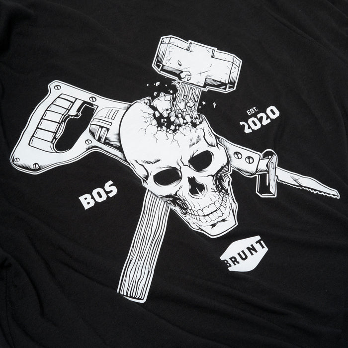 View 2 graphic of the BRUNT high quality t-shirt with demolition graphic on back