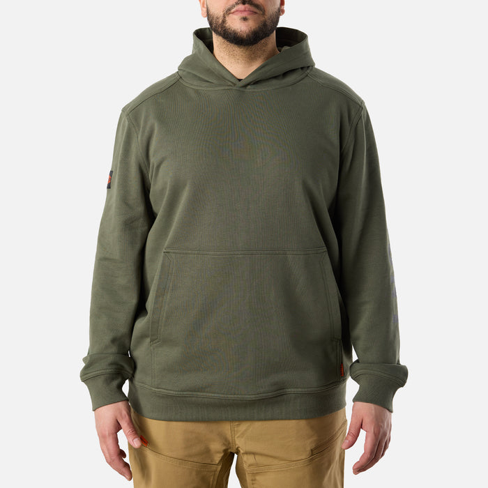 View 1 front of BRUNT comfortable all-season levin work hoodie in moss * 1