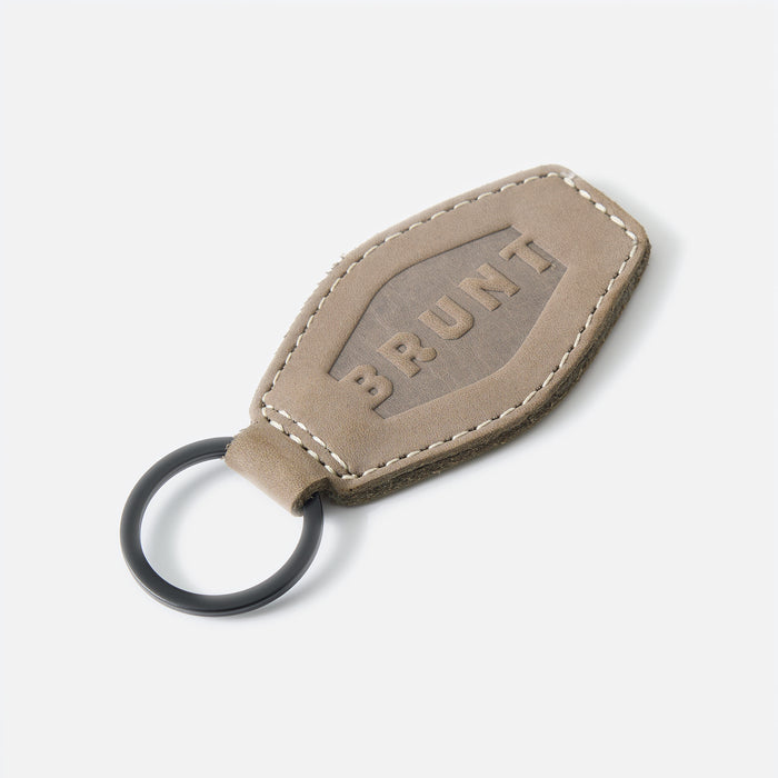 BRUNT limited edition leather key chain in light grey