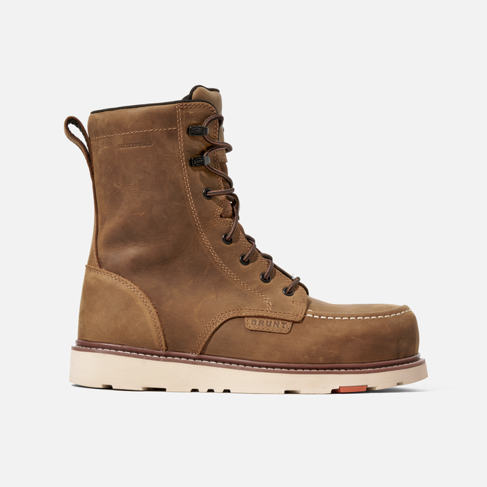 View 1 right side of the BRUNT 8 inch waterproof composite toe marin work boot in brown * #SELLING FAST