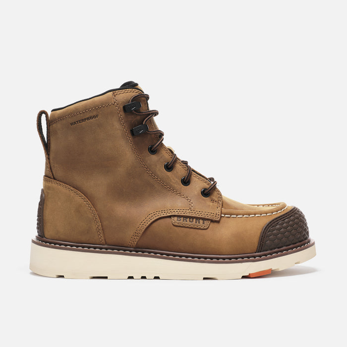 View 1 right side of the BRUNT 6 inch waterproof reinforced composite toe marin work boot in brown