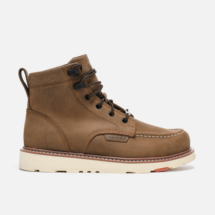 View 1 right side of the BRUNT 6 inch water-resistant unlined composite marin work boot in brown