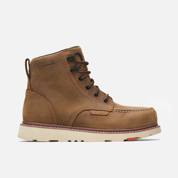 View 2 right side of the BRUNT 6 inch waterproof composite toe marin work boot in brown