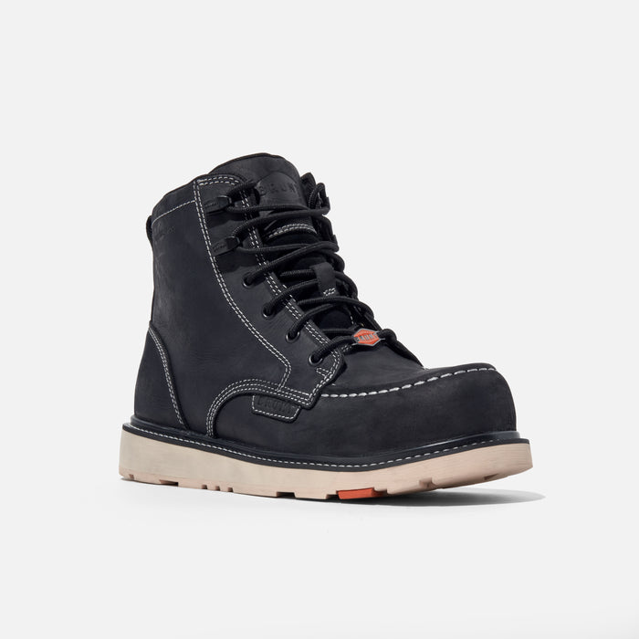 45 degree angle of the right BRUNT 6 inch waterproof composite toe marin work boot in black