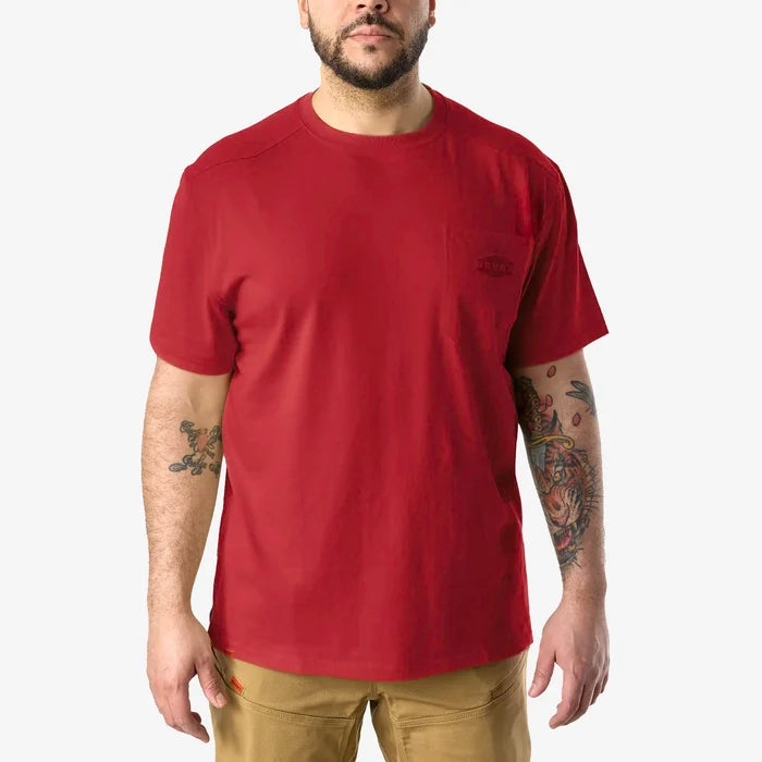 View 1 front of the BRUNT high quality short sleeve pocket tee in red