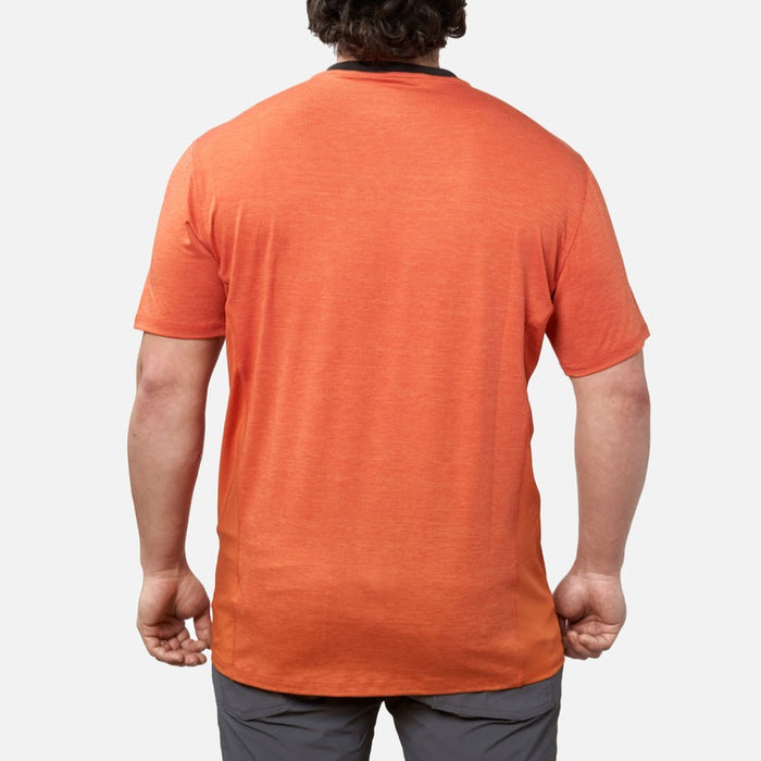 Back of the BRUNT lightweight mckenna sun tee with UPF protection in BRUNT orange * 0