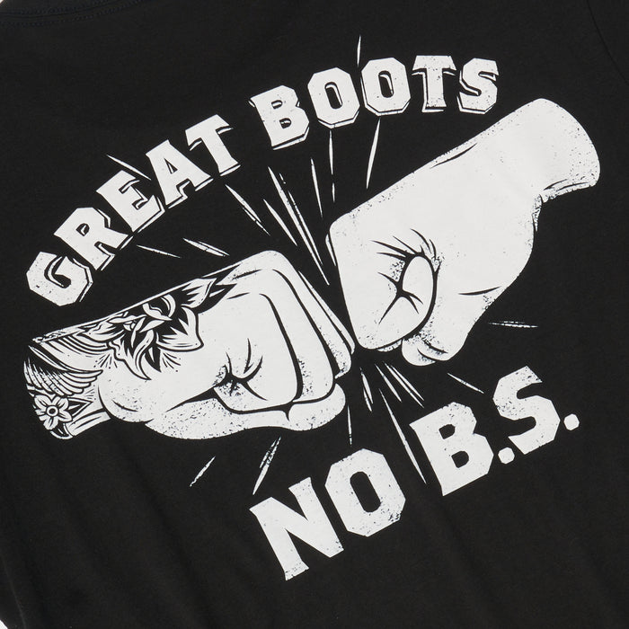 View 2 graphic of the BRUNT high quality work shirt in black with no B.S. graphic on back * 0
