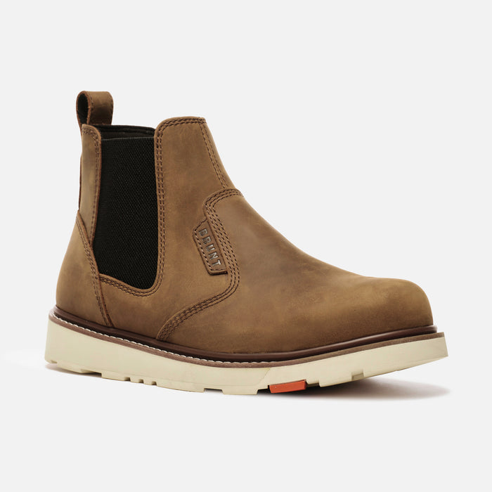 45 degree angle of the right BRUNT 6 inch water-resistant slip-on composite toe ohman work boot in brown * 0
