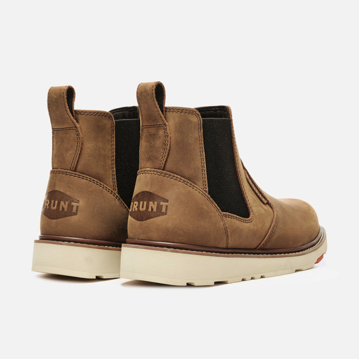 45 degree angle of the back BRUNT 6 inch water-resistant slip-on composite toe ohman work boot in brown * 0