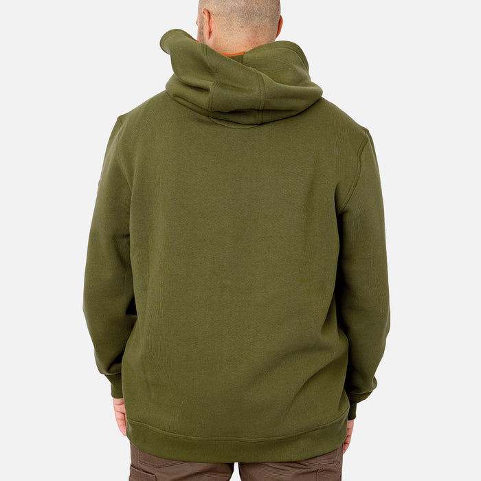 Back of the BRUNT water resistant full zip shevlin work hoodie in hunter green * 0
