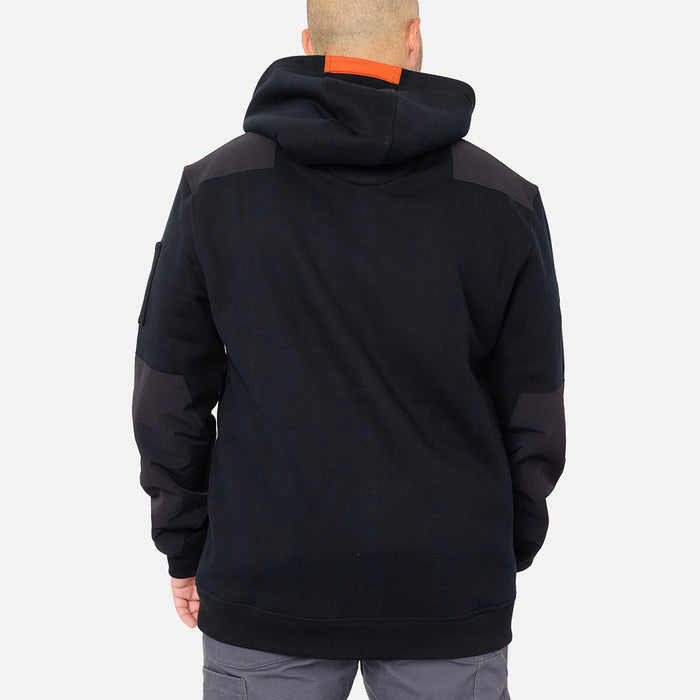 Back of the BRUNT water resistant heavy duty full zip shevlin work hoodie in black * 0