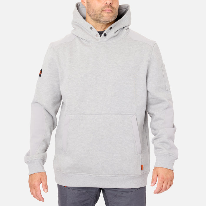 View 1 front of the BRUNT water resistant heavy duty shevlin work hoodie in grey heather * 0