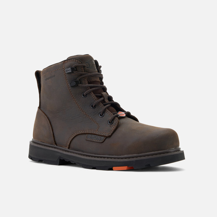 View 2 45 degree angle of the right BRUNT 6 inch waterproof composite toe sullivan work boot in dark brown * 1