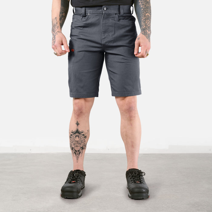 View 1 front of the BRUNT 11 inch water resistant stretch work short in charcoal * 0
