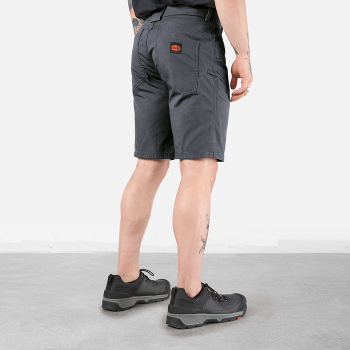 45 degree angle of back right side of the BRUNT 11 inch water resistant stretch work short in charcoal * 0