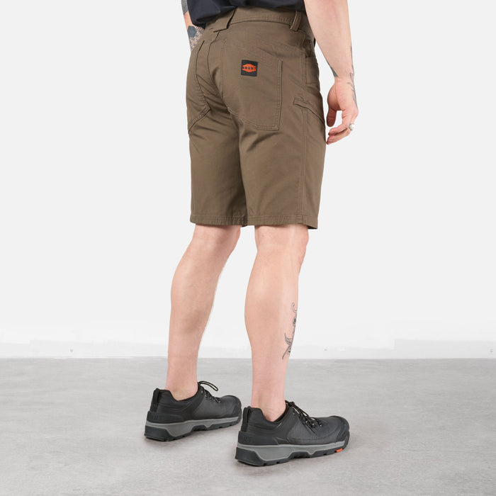 45 degree angle of back right side of the BRUNT 11 inch water resistant stretch work short in brown * 1