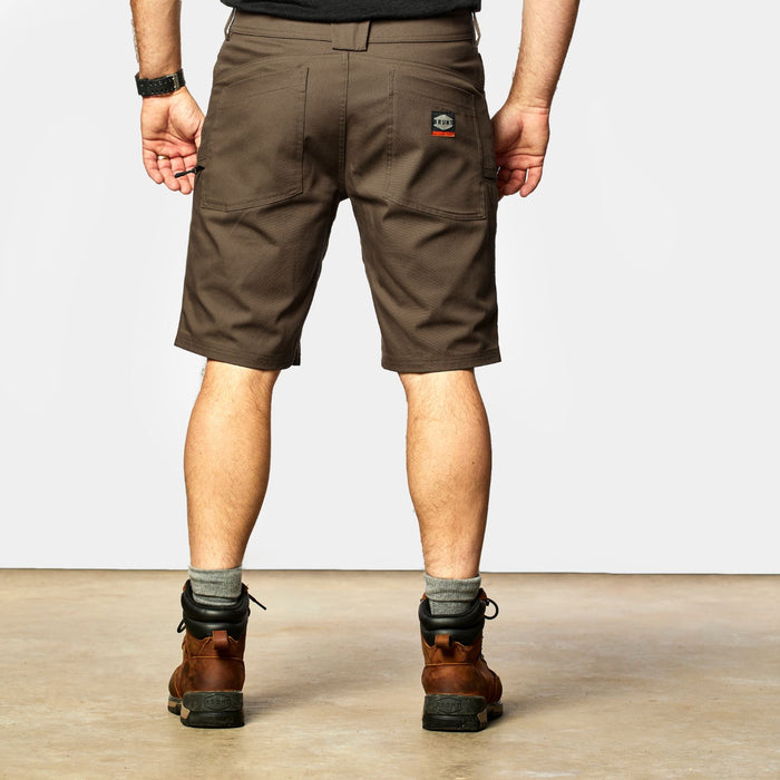 Back of BRUNT abrasion resistant torra hd work shorts in brown * 0