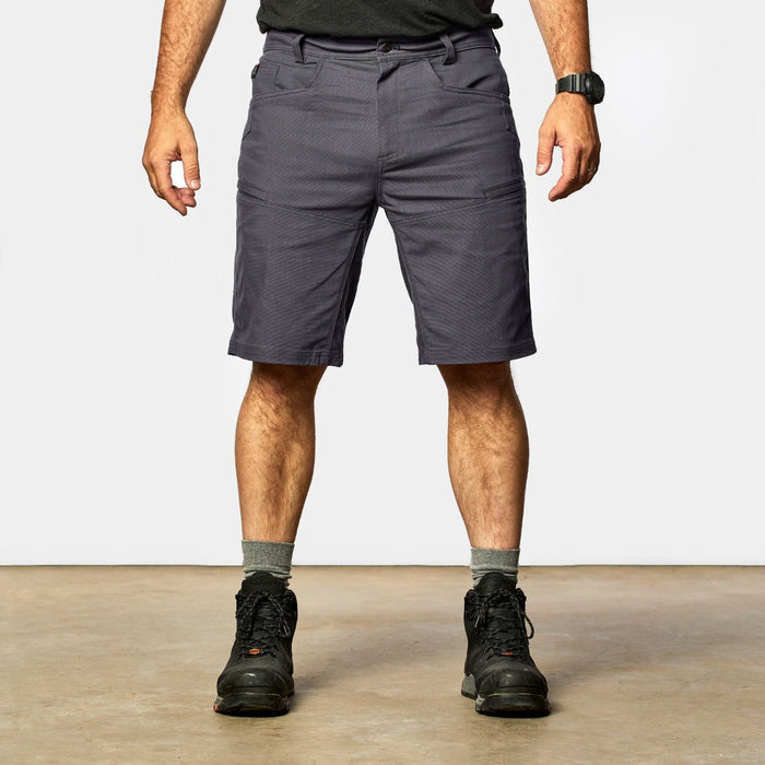 View 1 front of BRUNT abrasion resistant torra hd work shorts in charcoal * 2