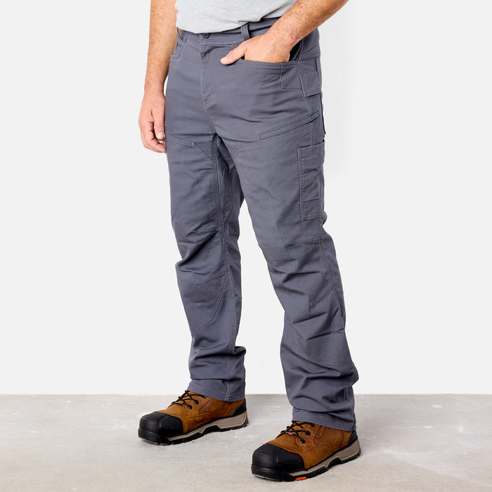 45 degree angle of front left side of BRUNT water resistant double-knee torra hd utility work pant in charcoal * 0