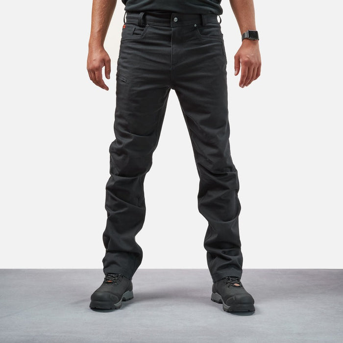 Front of BRUNT water resistant stretch torra work pant in black