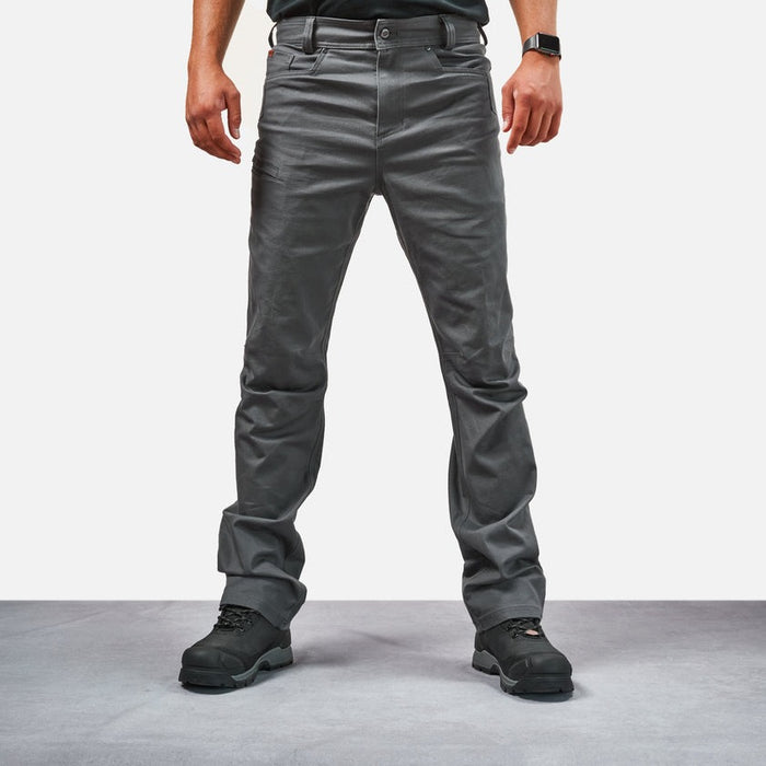 Front of BRUNT water resistant stretch torra work pant in charcoal