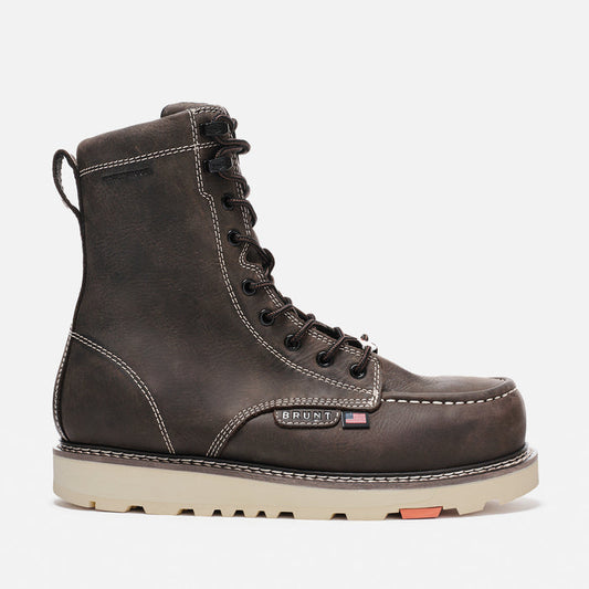 View 1 right side of the BRUNT USA 8 inch waterproof welted composite toe marin work boot