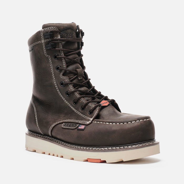 View 2 45 degree angle of the right BRUNT USA 8 inch waterproof welted composite toe marin work boot