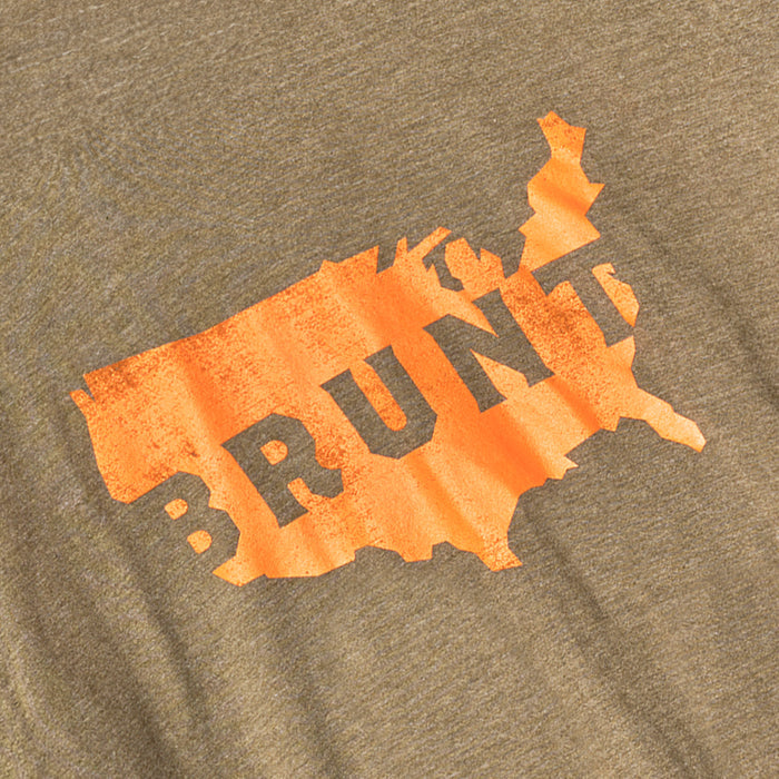 View 2 graphic of the BRUNT high quality t-shirt in military frost green with USA map graphic on front * 1