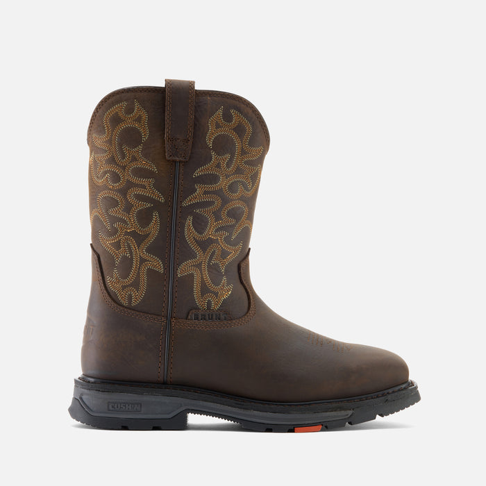 View 1 right side of the BRUNT 10 inch welted composite square toe work boot in dark brown