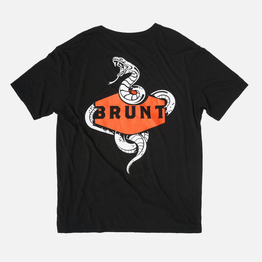 View 1 back of the BRUNT high quality work shirt in black with viper graphic on back * 0
