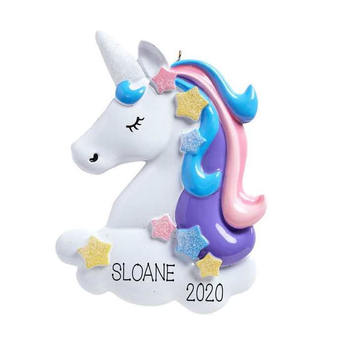 Unicorn-Personalized Christmas Ornament