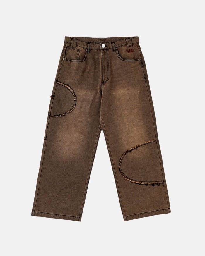 V2 CUTTING PANTS BROWN DENIM - COLD CULTURE