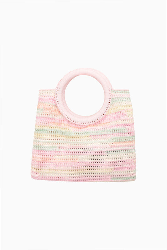Velle Striped Crochet Pouch