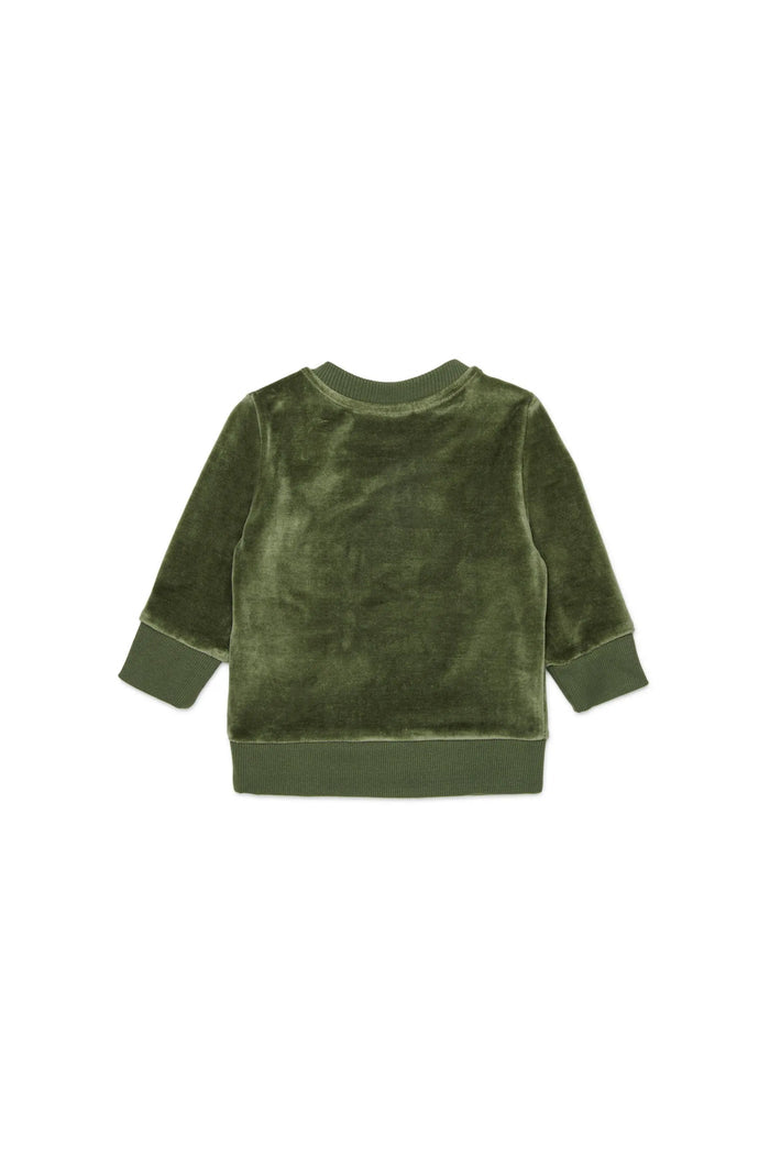 Velvet sweatshirt with Oval D embroidery