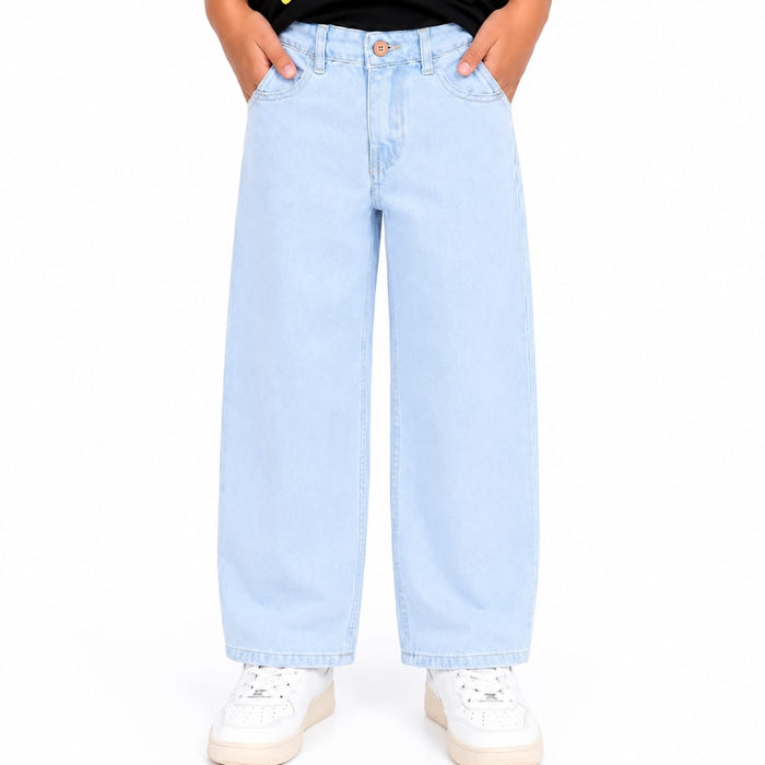 VITAMINS BLUE BARREL FIT DENIM PANTS