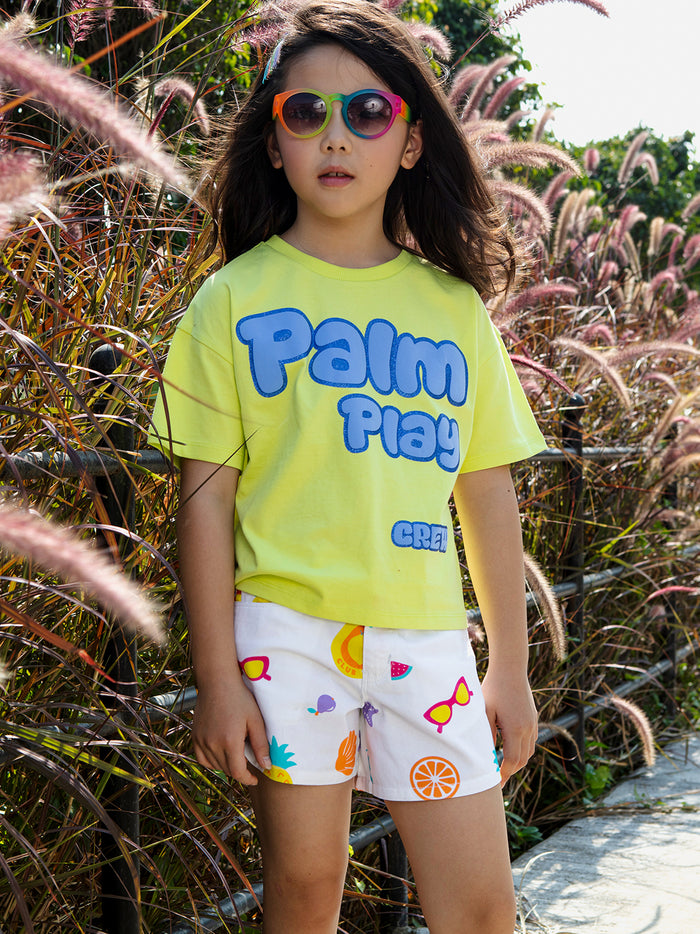 VITAMINS BOXY FIT T-SHIRT WITH PALM PLAY GRAPHIC