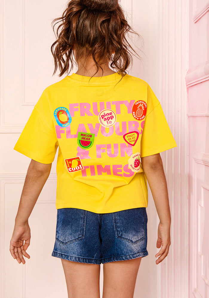 VITAMINS FRUITY FLAVOURS FRONT BACK GRAPHIC T-SHIRT