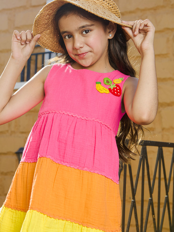 VITAMINS MULTICOLOUR COTTON FLAIR DRESS
