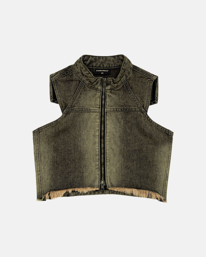 WASHED DENIM TOP DUST GREY DENIM - COLD CULTURE