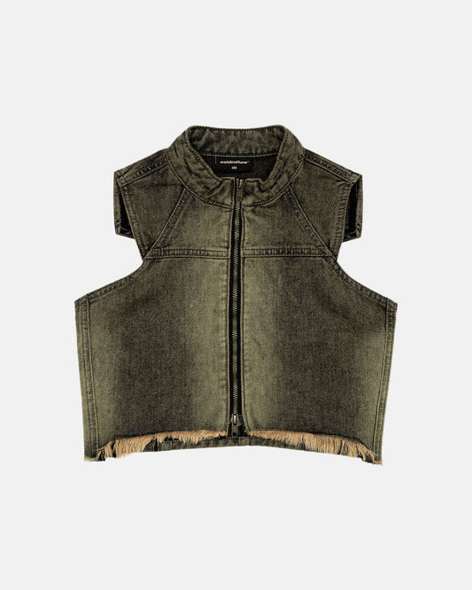 WASHED DENIM TOP DUST GREY DENIM - COLD CULTURE