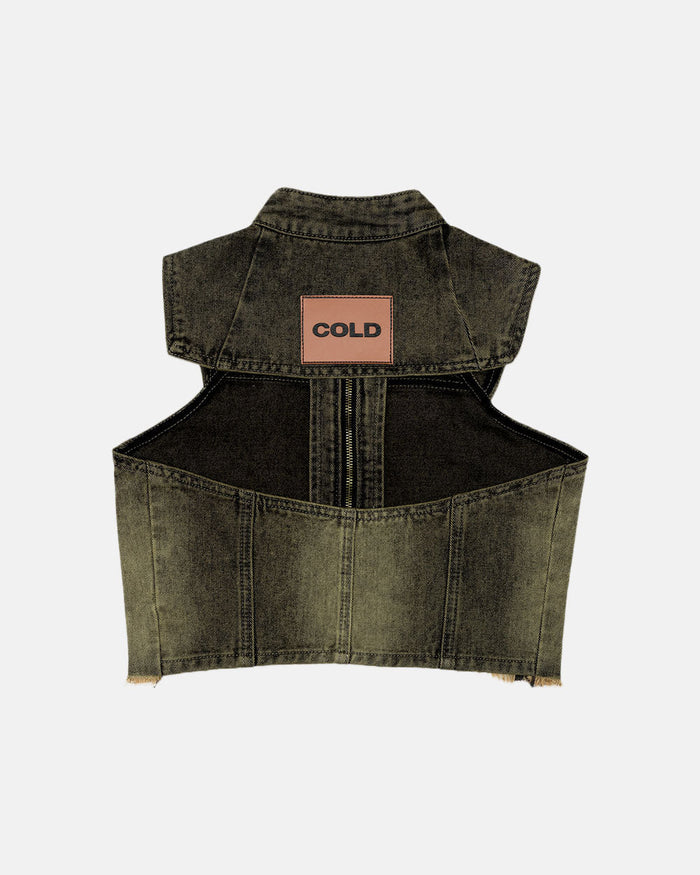 WASHED DENIM TOP DUST GREY DENIM - COLD CULTURE